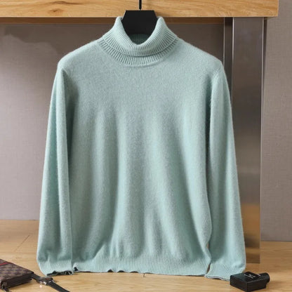 Sweater 100% Cashmere Cable Knit High Collar