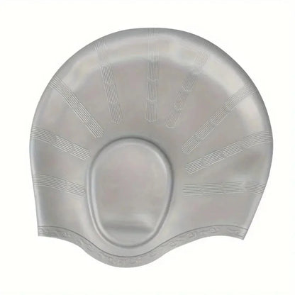 Swim Cap Silicone Long Hair Fit Built-In Ear Pockets