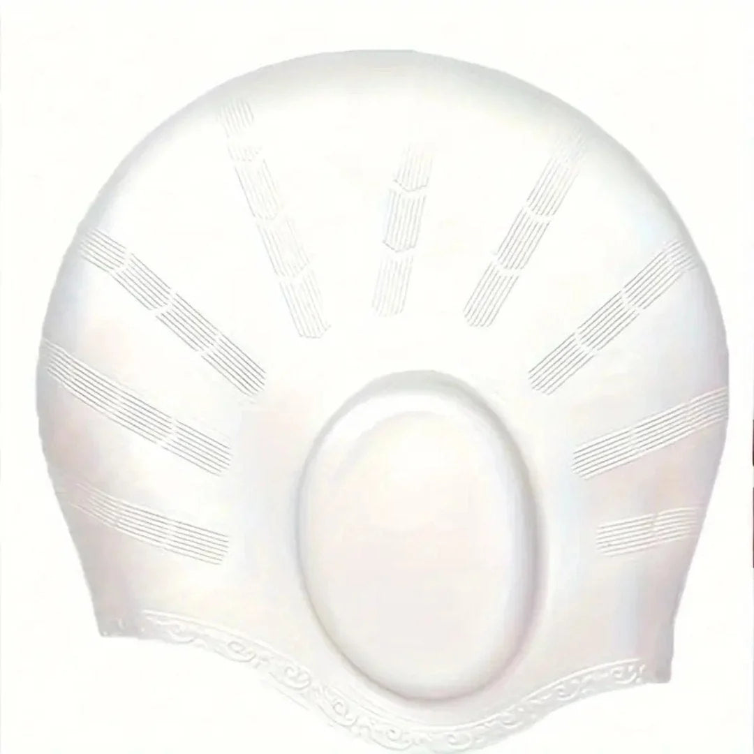 Swim Cap Silicone Long Hair Fit Built-In Ear Pockets