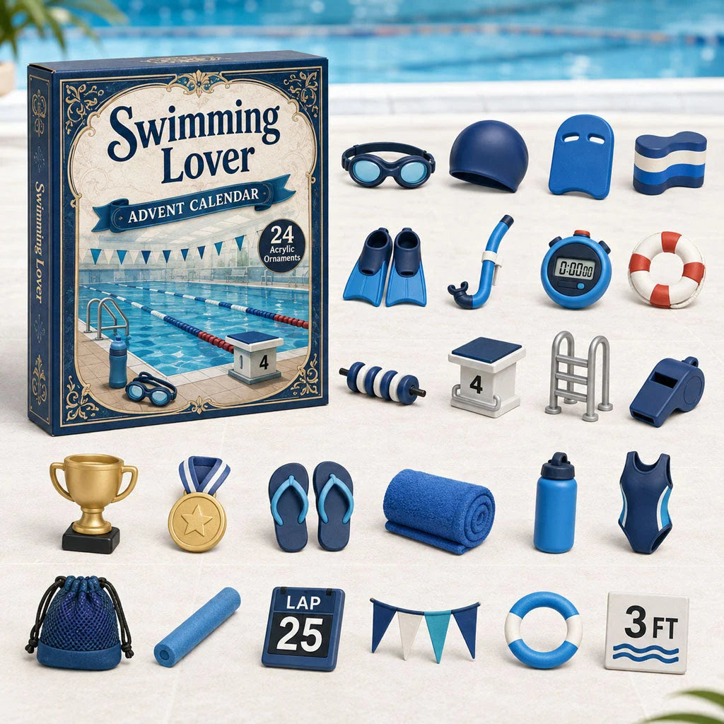 Swimming Advent Calendar Acrylic Ornaments Set of 24