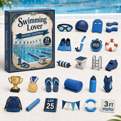 Swimming Advent Calendar Acrylic Ornaments Set of 24