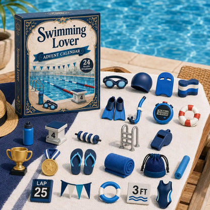 Swimming Advent Calendar Acrylic Ornaments Set of 24