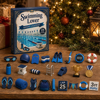 Swimming Advent Calendar Acrylic Ornaments Set of 24