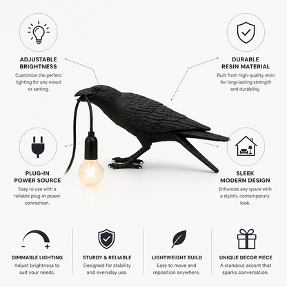 Table Lamp Adjustable Brightness Resin Plug-In