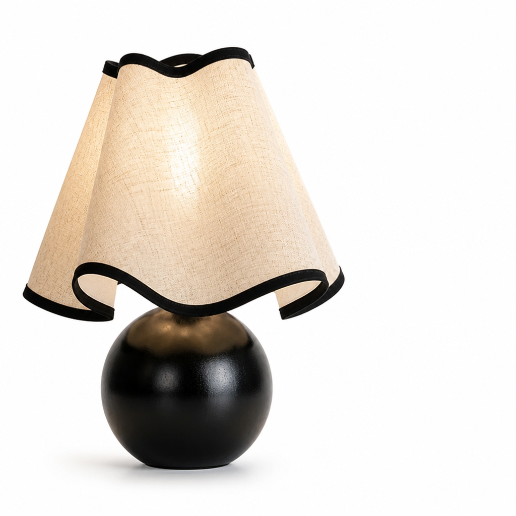 Table Lamp Adjustable Linen Shade Sturdy Metal Base