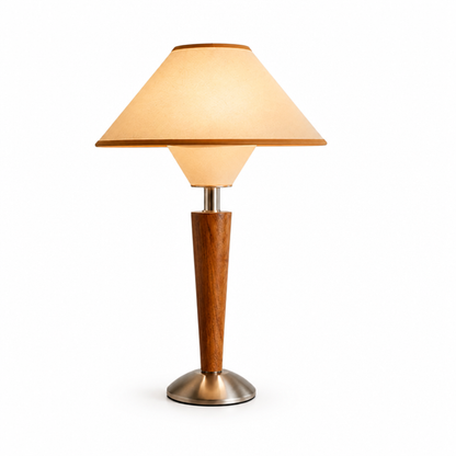 Table Lamp Adjustable Shade Wooden Base