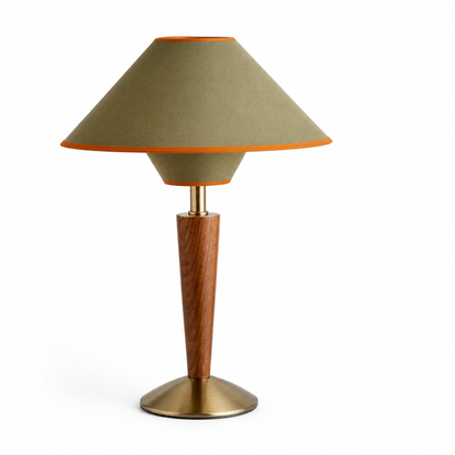 Table Lamp Adjustable Shade Wooden Base
