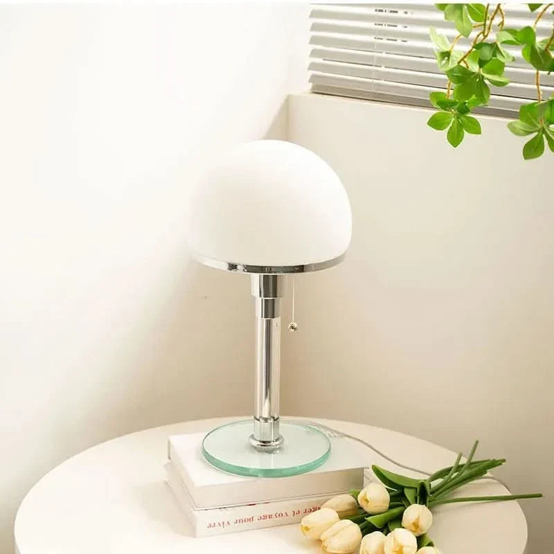 Table Lamp Antique Glass Shade Bauhaus-Inspired Ambient Lighting