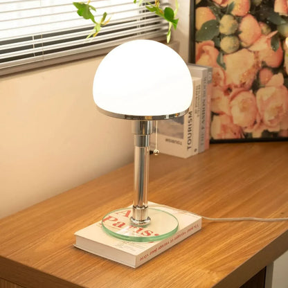 Table Lamp Antique Glass Shade Bauhaus-Inspired Ambient Lighting