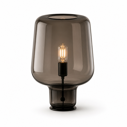 Table Lamp Hand-Blown Glass Metal Base & Inline Switch
