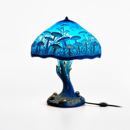 Table Lamp Handcrafted Resin Ambient Light Mushroom & Flower Motifs