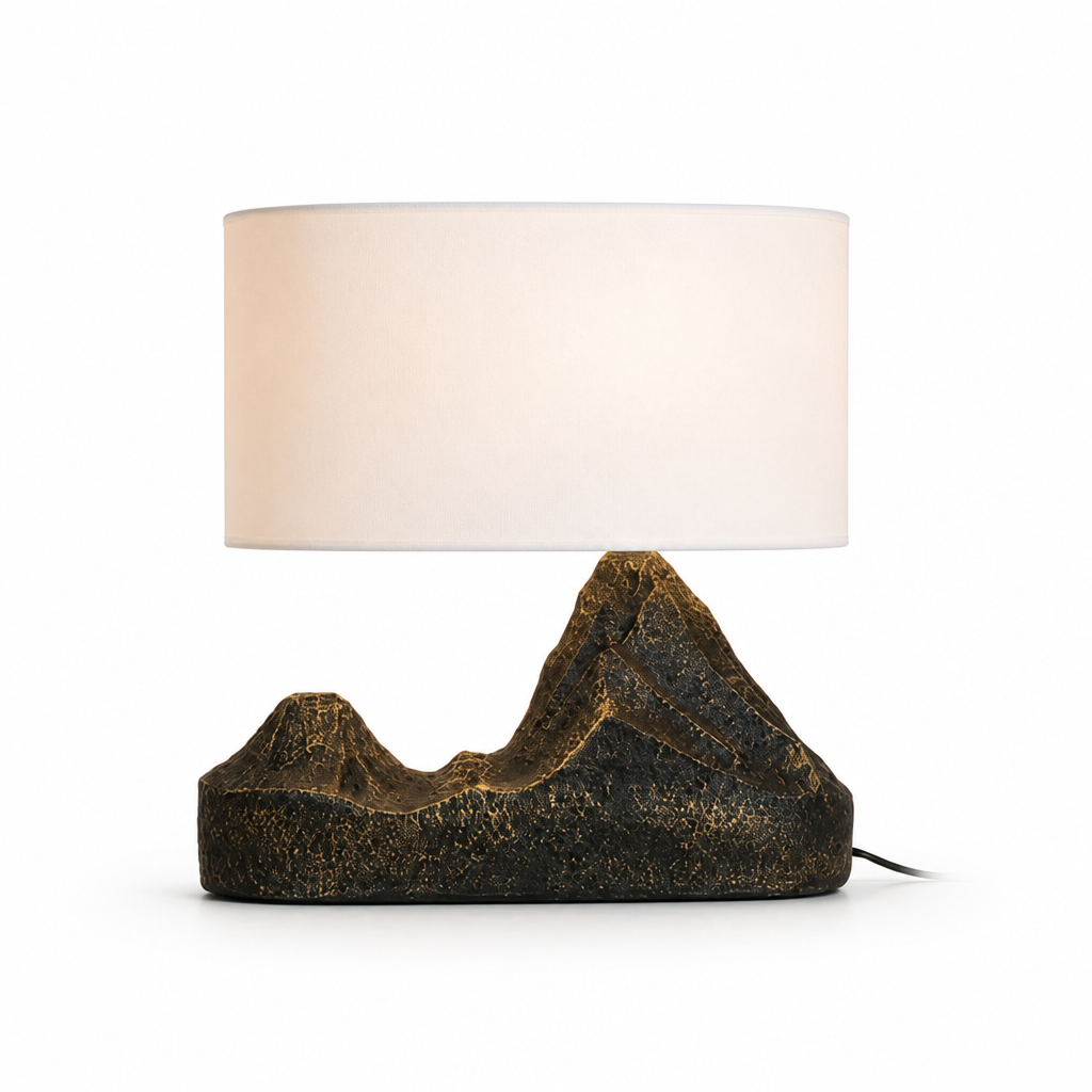 Table Lamp Modern Bronze Finish White Shade LED Compatible