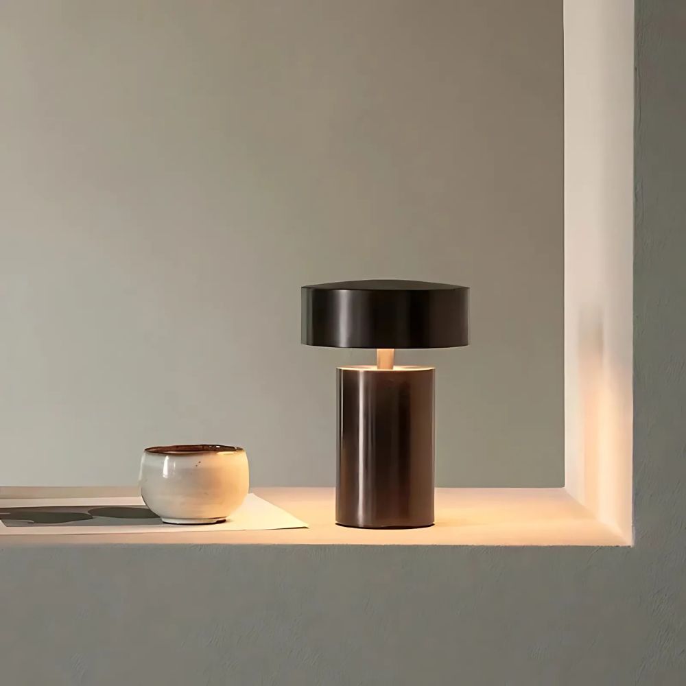 Table Lamp Slim Column Energy-Efficient LED Bulb Included