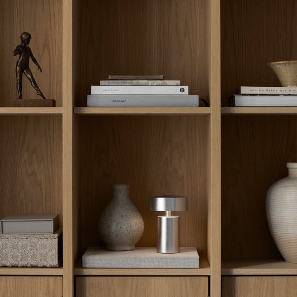Table Lamp Slim Column Energy-Efficient LED Bulb Included