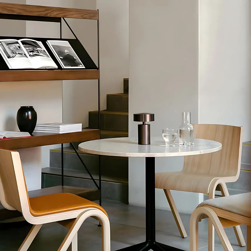 Table Lamp Slim Column Energy-Efficient LED Bulb Included