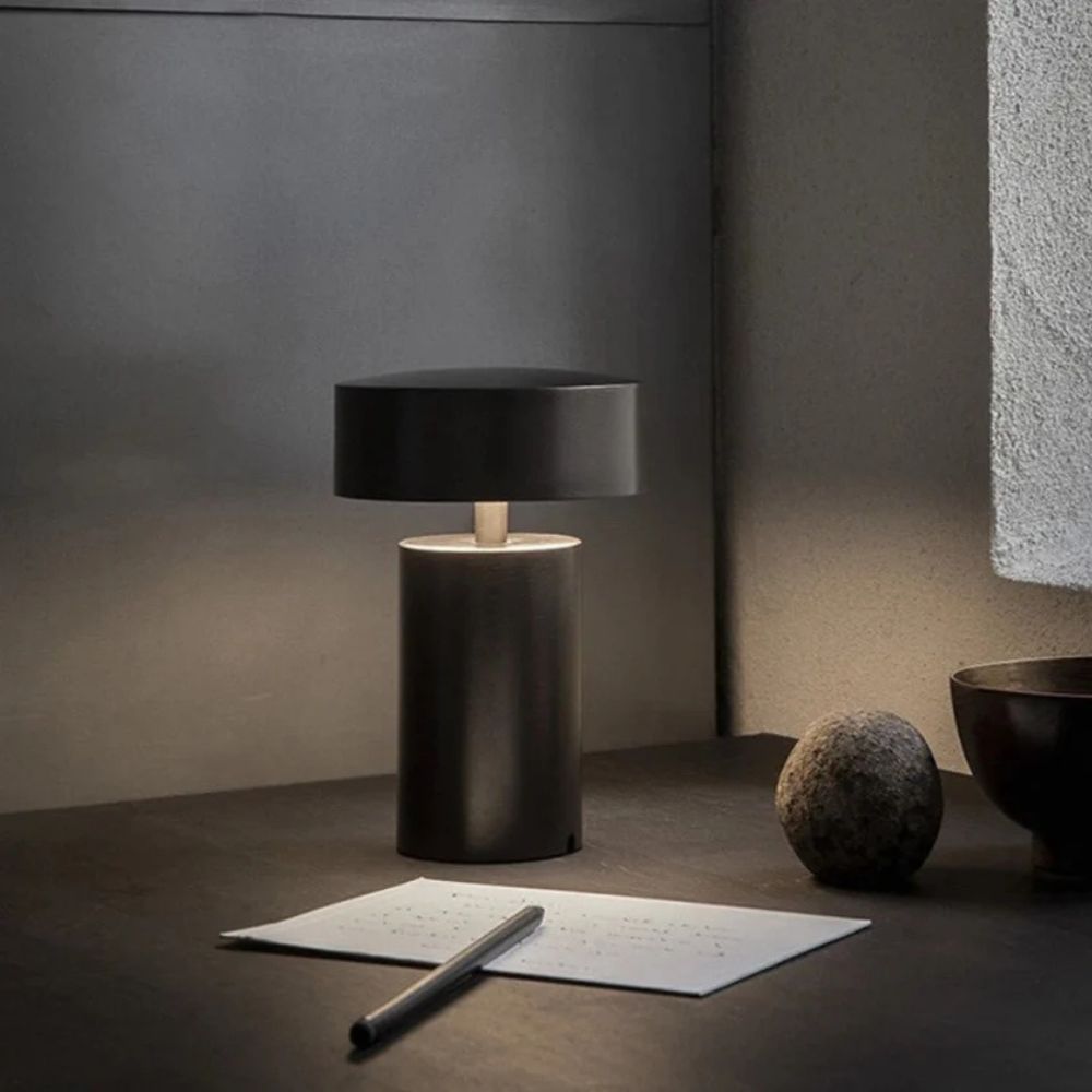 Table Lamp Slim Column Energy-Efficient LED Bulb Included