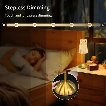Table Lamp Touch Dimmer 3 Color Temperatures Rechargeable Cordless