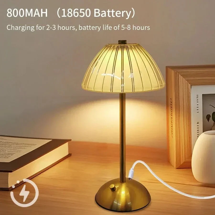 Table Lamp Touch Dimmer 3 Color Temperatures Rechargeable Cordless