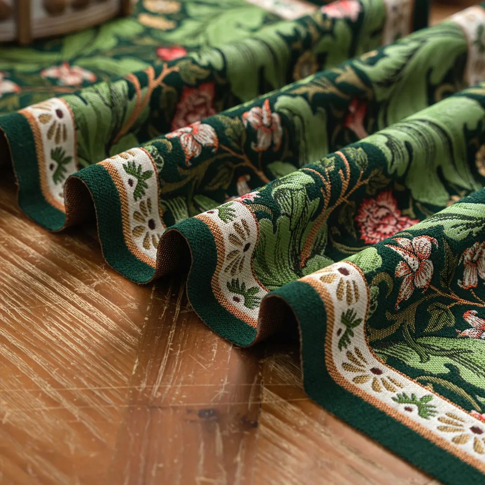 Table Runner Botanical Embroidered Machine Washable