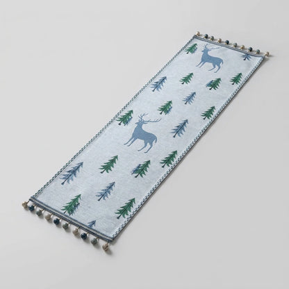 Table Runner Christmas Tree Motif Tassel Trim Multiple Lengths