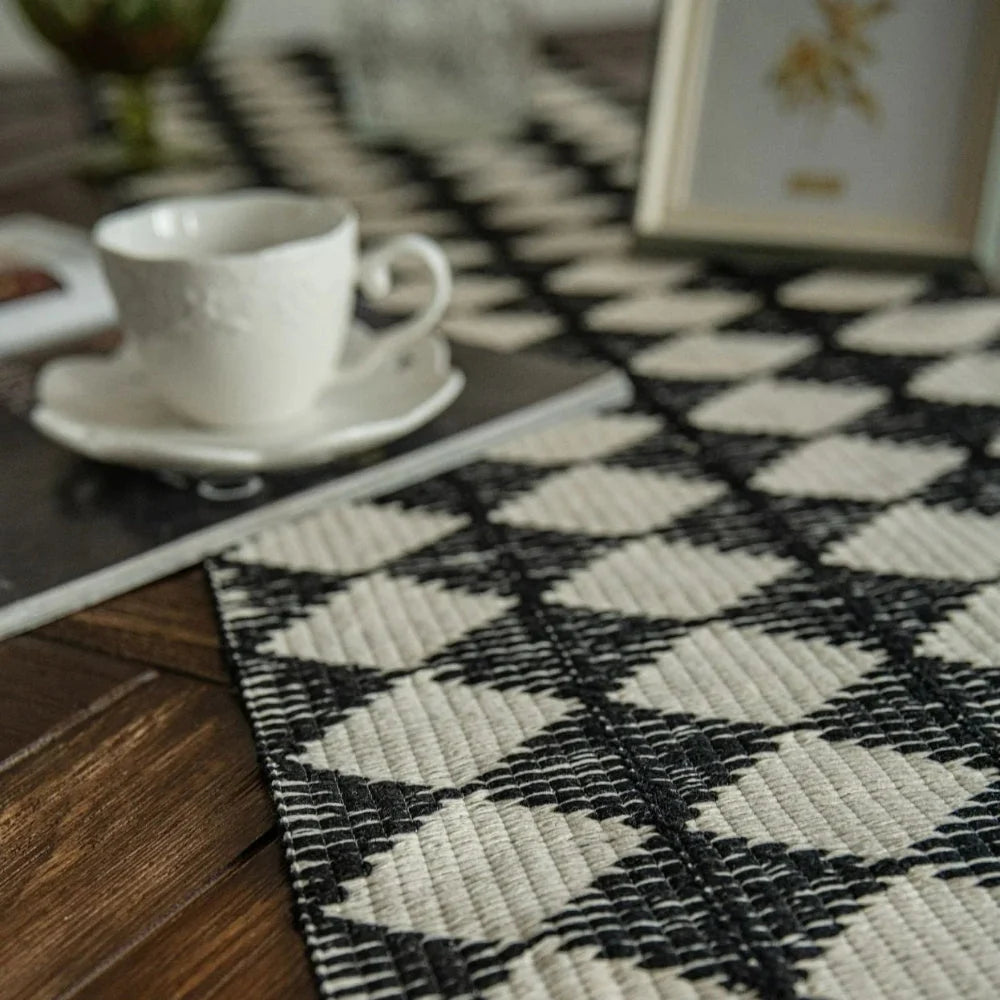 Table Runner Diamond Tassel Microfiber Blend Easy Care