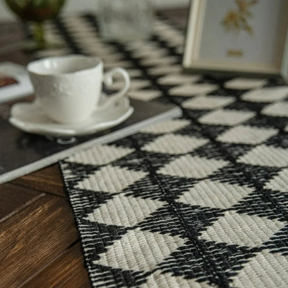 Table Runner Diamond Tassel Microfiber Blend Easy Care