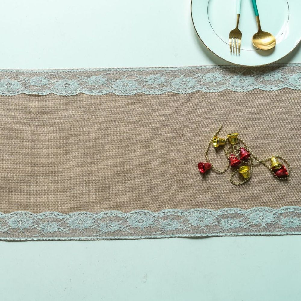 Table Runner Lace Edge Microfiber & Machine Washable