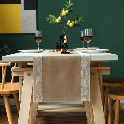 Table Runner Lace Edge Microfiber & Machine Washable