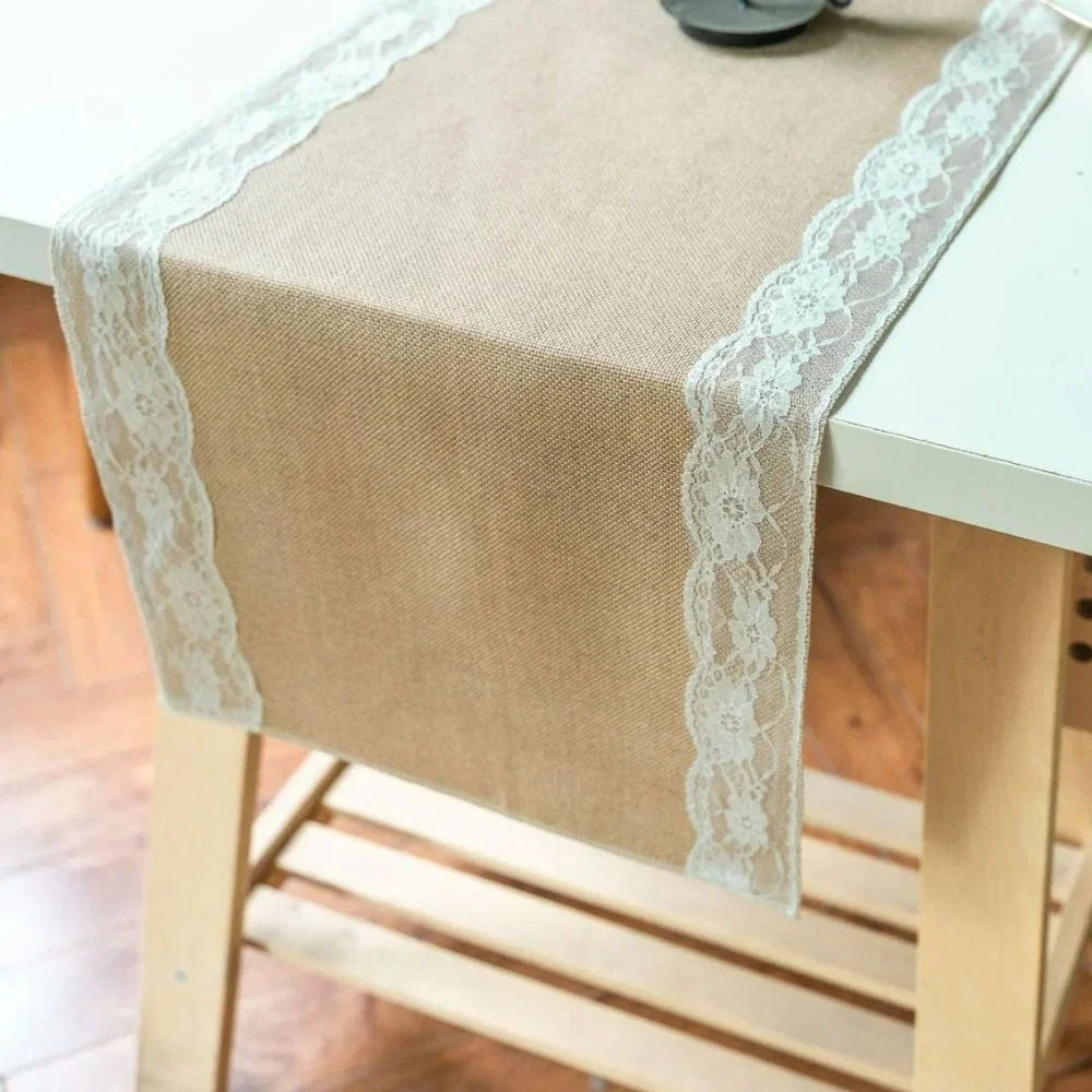 Table Runner Lace Edge Microfiber & Machine Washable