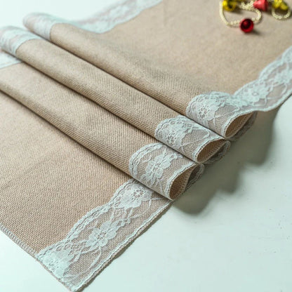 Table Runner Lace Edge Microfiber & Machine Washable