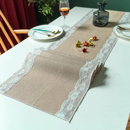 Table Runner Lace Edge Microfiber & Machine Washable