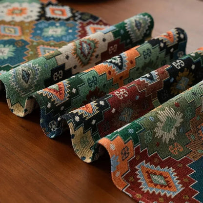 Table Runner Microfiber Colorful Geometric Tassels
