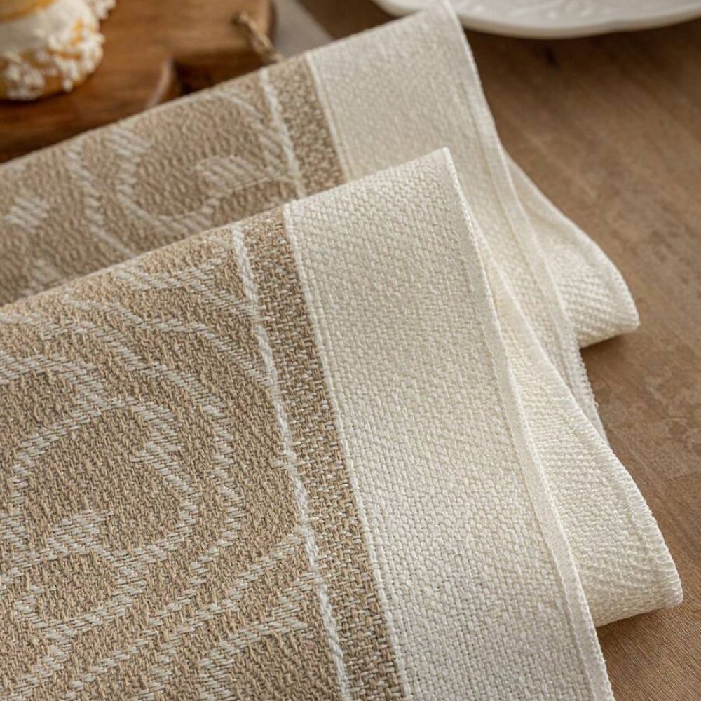 Table Runner Microfiber Jacquard Damask Tassel Fringe