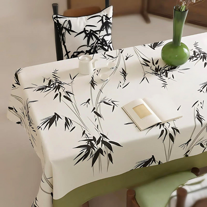 Tablecloth Bamboo Leaf Print Polyester Machine Washable