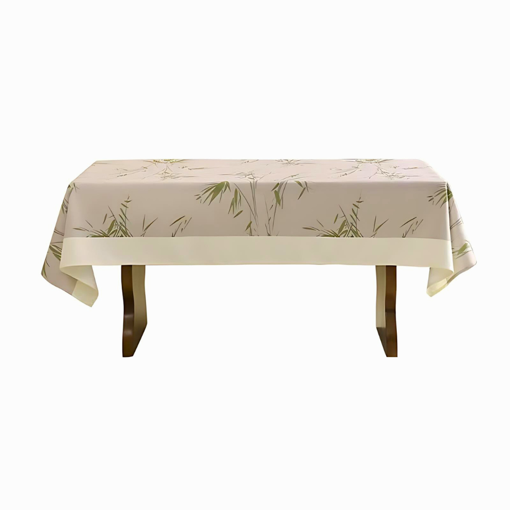Tablecloth Bamboo Leaf Print Polyester Machine Washable