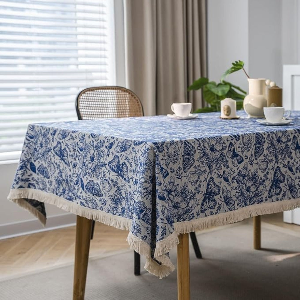 Tablecloth Bohemian Floral & Butterfly Cotton-Poly