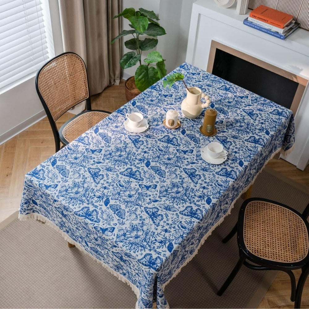 Tablecloth Bohemian Floral & Butterfly Cotton-Poly