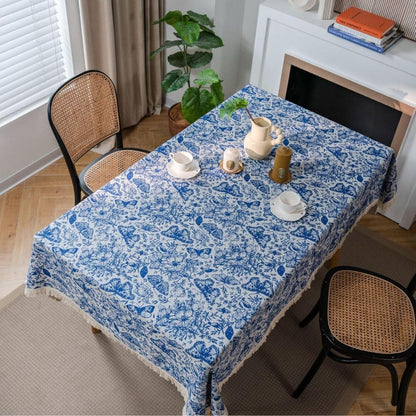 Tablecloth Bohemian Floral & Butterfly Cotton-Poly