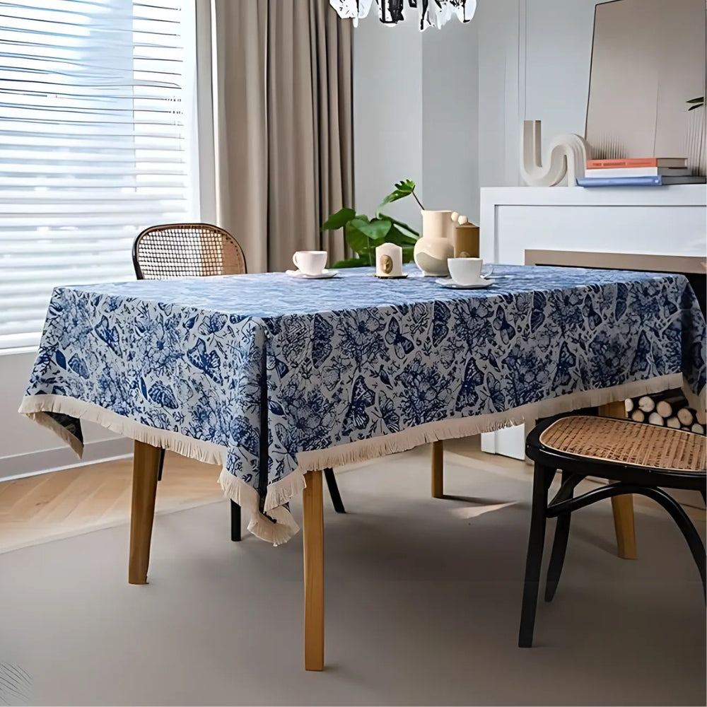 Tablecloth Bohemian Floral & Butterfly Cotton-Poly