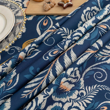 Tablecloth Boho Floral Tassel Trim Microfiber Blend