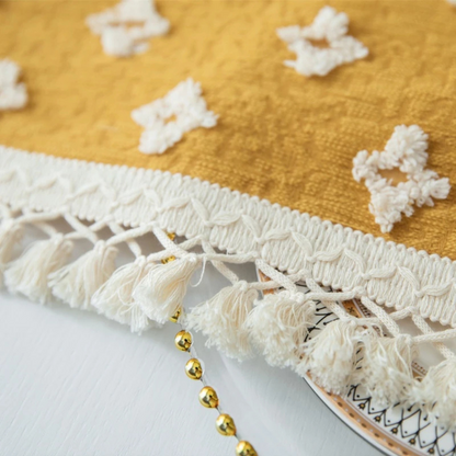 Tablecloth Embroidered Tassels Cotton Blend Machine Washable
