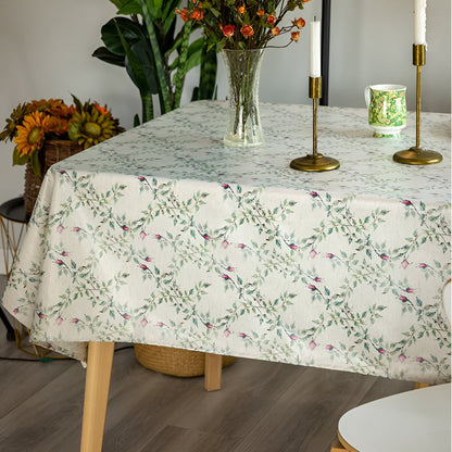 Tablecloth Microfiber Pastoral Floral Machine Washable