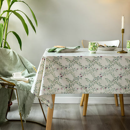 Tablecloth Microfiber Pastoral Floral Machine Washable