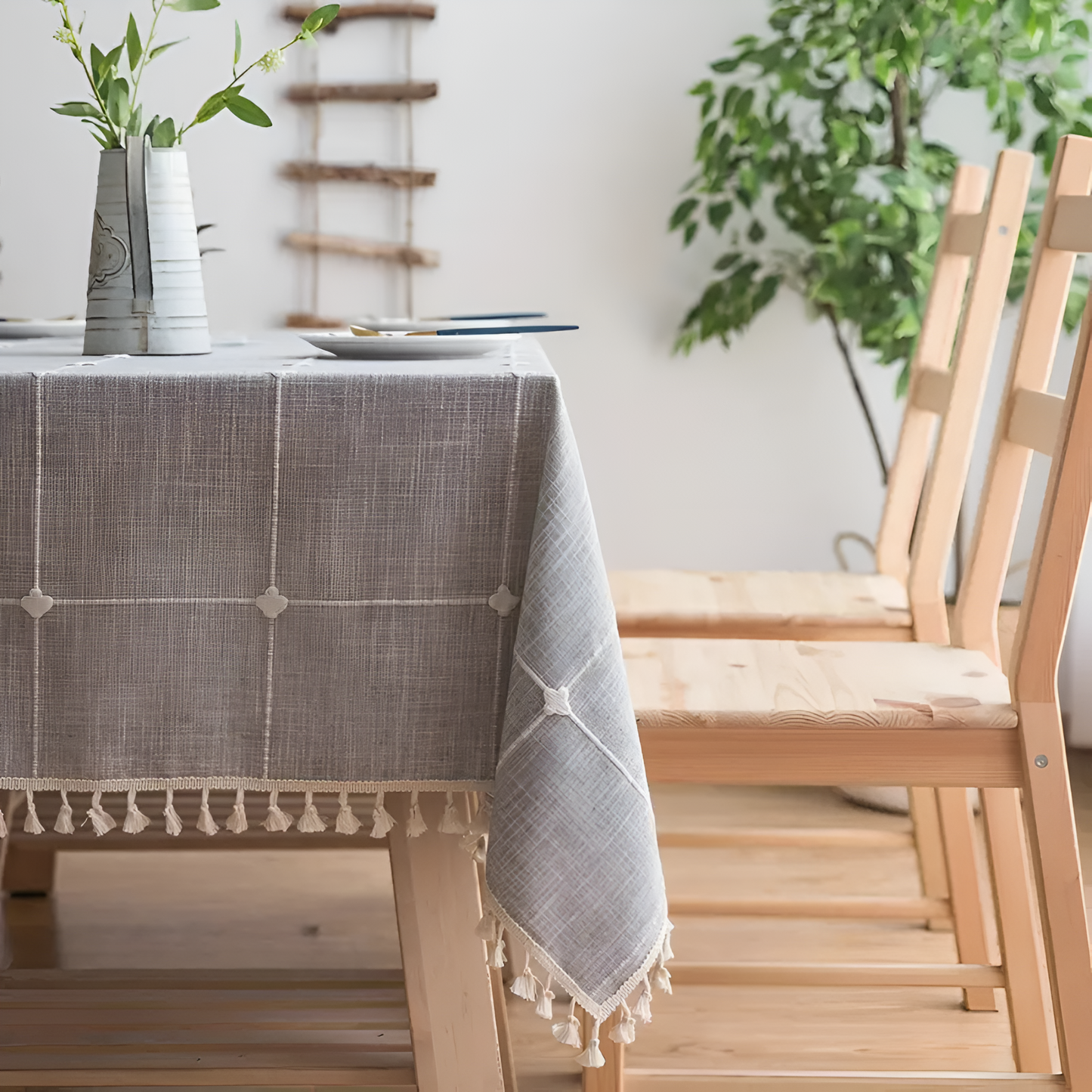 Tablecloth Pastoral Plaid Cotton-Linen Wrinkle-Resistant & Waterproof