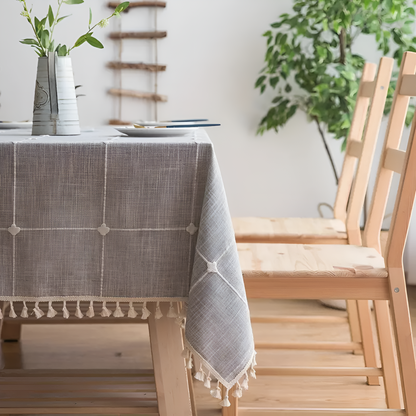 Tablecloth Pastoral Plaid Cotton-Linen Wrinkle-Resistant & Waterproof
