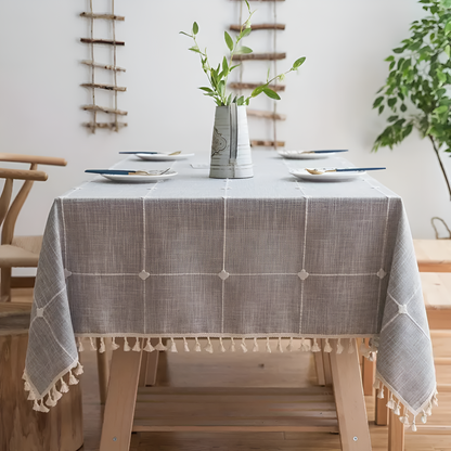 Tablecloth Pastoral Plaid Cotton-Linen Wrinkle-Resistant & Waterproof