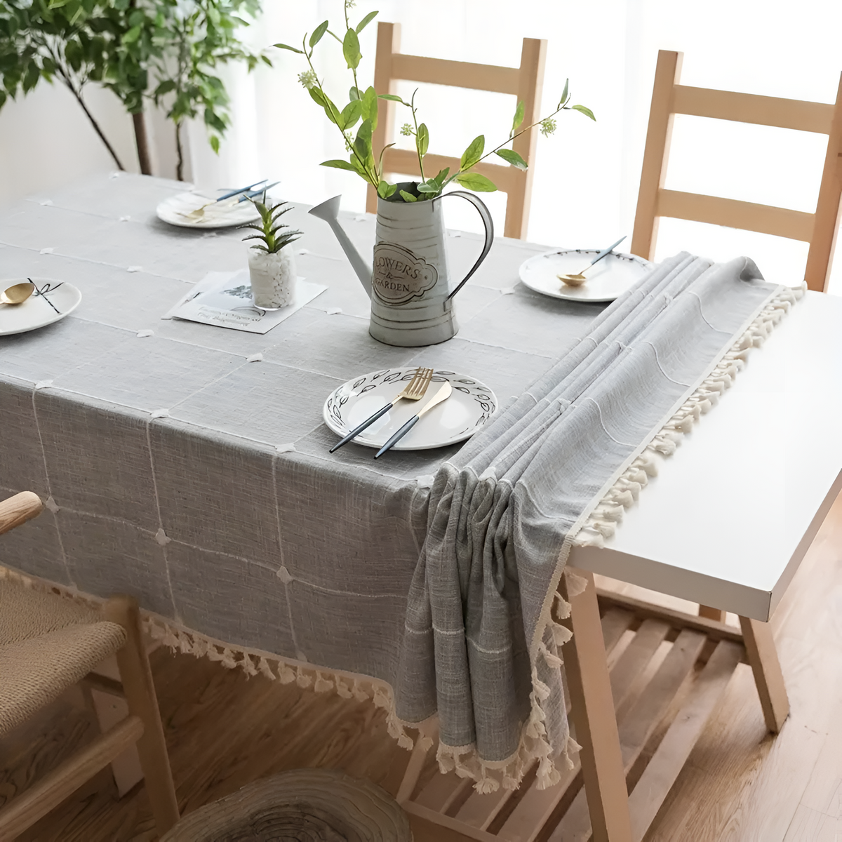 Tablecloth Pastoral Plaid Cotton-Linen Wrinkle-Resistant & Waterproof