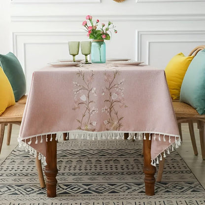 Tablecloth Rectangular Nordic Floral 100% Polyester Machine Washable