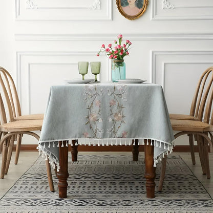 Tablecloth Rectangular Nordic Floral 100% Polyester Machine Washable
