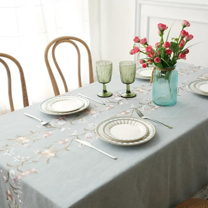 Tablecloth Rectangular Nordic Floral 100% Polyester Machine Washable